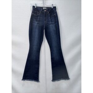 YMI Women‎ Jeans Size 5 Med Blue Wash Stretch Flare Leg Hippie Wide Leg Y2K Boho